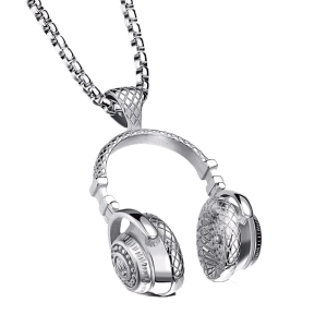headphones-necklace-silver